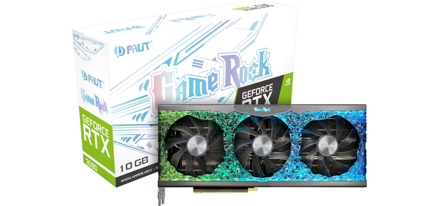Видеокарта Palit GeForce RTX 3080 GameRock (NED3080U19IA-1020G/LHR) - Фото 1 Видеокарта Palit GeForce RTX 3080 GameRock (NED3080U19IA-1020G/LHR) - изображение 1