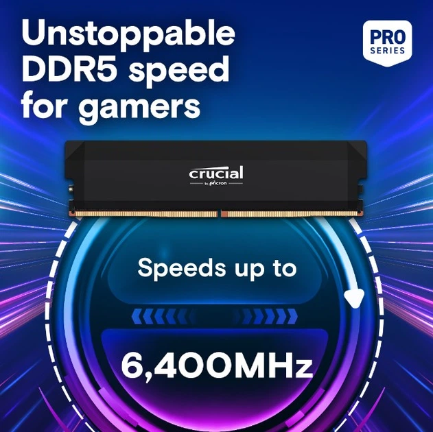 Оперативная память DDR5 64 Gb (6000 MHz) (Kit 32 Gb x 2) Crucial