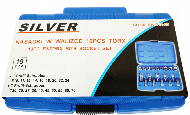 Набор головок Torx 19шт. Silver SK-019-03 набор торцевых головок Torx - Фото 3 Набор головок Torx 19шт. Silver SK-019-03 набор торцевых головок Torx - изображение 3