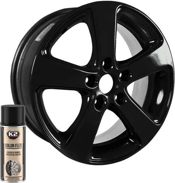 Рідка гума в аерозолі K2 Color Flex Чорний глянець 400 мл (5906534013651) - зображення 2