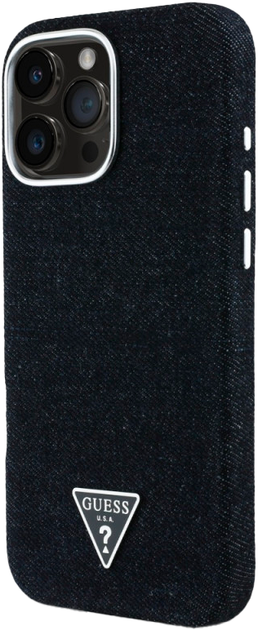 Панель Guess Denim Triangle Logo MagSafe для Apple iPhone 16 Pro Black (3666339428143) - зображення 2