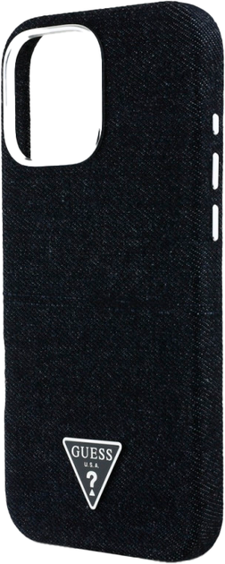 Панель Guess Denim Triangle Logo MagSafe для Apple iPhone 16 Pro Black (3666339428143) - зображення 6