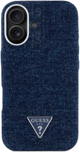 Панель Guess Denim Triangle Logo MagSafe для Apple iPhone 16 Blue (3666339428273) - зображення 3