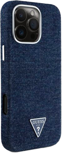 Панель Guess Denim Triangle Logo MagSafe для Apple iPhone 16 Pro Max Blue (3666339428303) - зображення 4