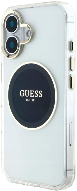 Панель Guess IML Metal Colored Circle Classic Logo MagSafe для Apple iPhone 16 Transparent/Black (3666339428426) - зображення 2