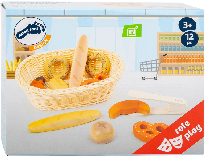 Zestaw do zabawy Small Foot kosz z jedzeniem 9 elementów 5410754 (4020972114433) - obraz 1