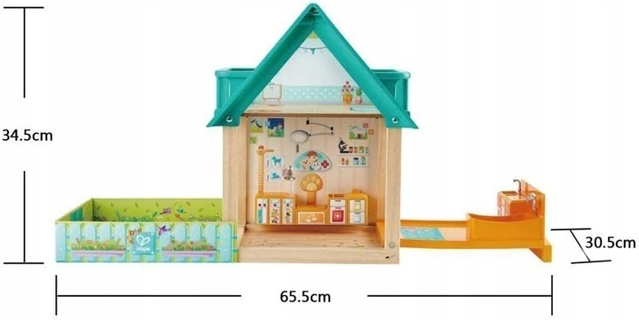 Ляльковий будиночок Hape Дерев'яна ветеринарна клініка (E3408) (6943478029743) - зображення 3