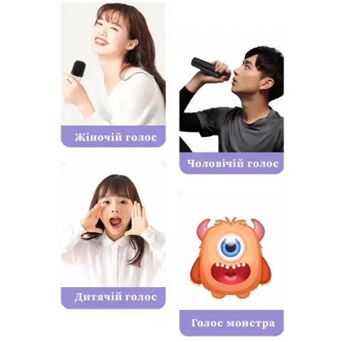 Караоке-колонка K18 10 Вт з двома мікрофонами, RGB-підсвічуванням, Bluetooth 5.1, акумулятором 2000 мАг, USB, AUX, TF та FM-радіо - изображение 2