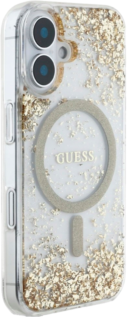 Панель Guess HC Resin Bottom Glitter MagSafe для Apple iPhone 16 Gold (3666339429485) - зображення 4