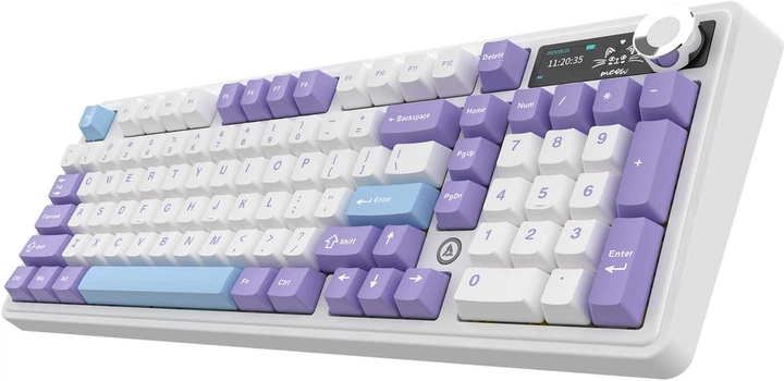 Klawiatura bezprzewodowa Ajazz AK980 Gift Switch V2 Wireless/USB White-Purple (AK980-V2-G-PWB) - obraz 3