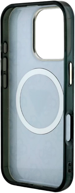 Etui Guess IML Metal Glitter 4G Circle Triangle MagSafe do Apple iPhone 16 Pro Black (3666339430085) - obraz 7