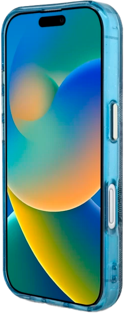 Etui Guess IML Metal Glitter 4G Circle Triangle MagSafe do Apple iPhone 16 Blue (3666339430368) - obraz 4