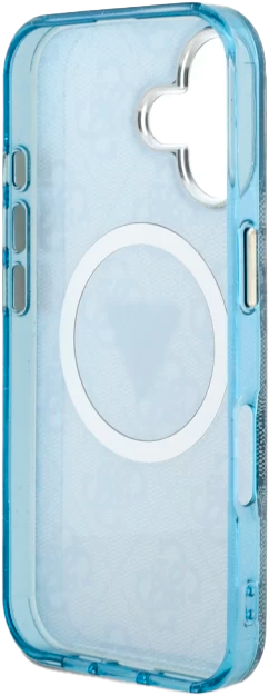 Etui Guess IML Metal Glitter 4G Circle Triangle MagSafe do Apple iPhone 16 Blue (3666339430368) - obraz 6