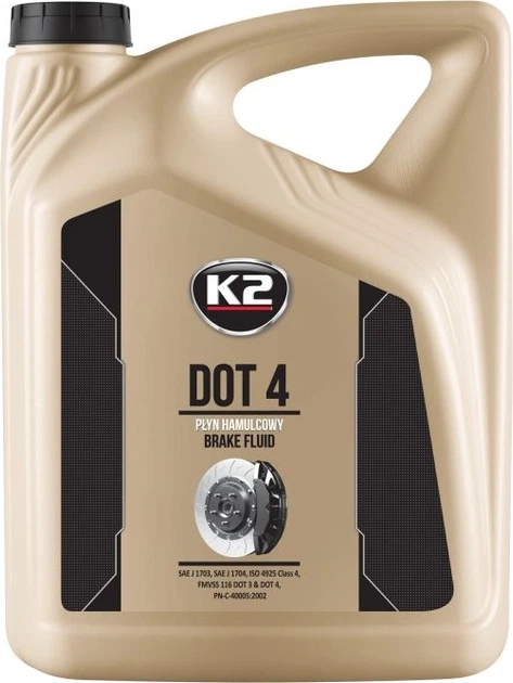 Гальмівна рідина K2 DOT 4 5 кг (5906534003430) - зображення 1