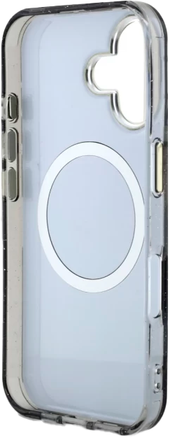 Etui Guess Glitter Flowers Triangle Buttons MagSafe do Apple iPhone 16 Black (3666339430818) - obraz 7