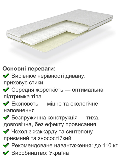 Матрас ортопедический Руно 700*1900 беспружинный - изображение 3