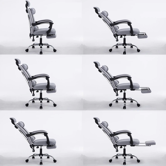 Fotel Magboss 56939 obrotowy z podnóżkiem i zagłówkiem Czarny (5902734872715) - obraz 5