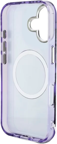 Etui Guess Glitter Flowers Triangle Buttons MagSafe do Apple iPhone 16 Purple (3666339432317) - obraz 6