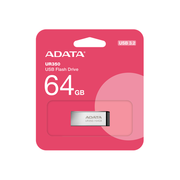 Флеш-накопитель ADATA USB 3.2 UR 350 64Gb Silver/Black - изображение 2