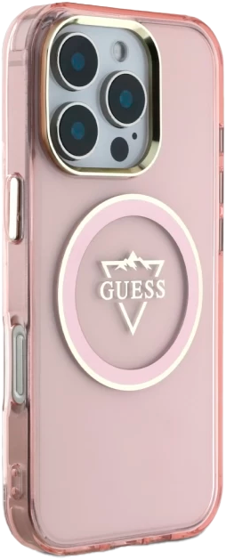 Etui Guess IML Metal Mountain Logo MagSafe do Apple iPhone 16 Pro Max Pink (3666339434144) - obraz 4
