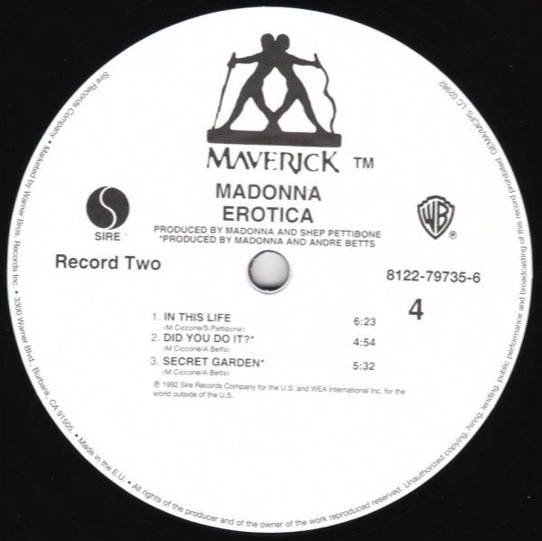 Виниловая пластинка Madonna - Erotica 2 LP Set 1992 (8122-79735-6, Re-issue) Warner/EU Mint (art.216766) - Фото 6 Виниловая пластинка Madonna - Erotica 2 LP Set 1992 (8122-79735-6, Re-issue) Warner/EU Mint (art.216766) - изображение 6