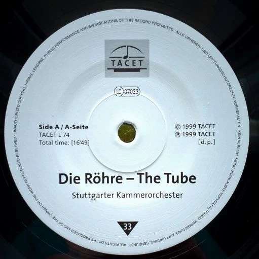V /a - Die Rohre – The Tube (Corelli, Biber, Vivaldi) 1999 (Tacet L 74, 180 Gm.) Tacet/EU Mint Вінілова платівка (art.242535) - зображення 4
