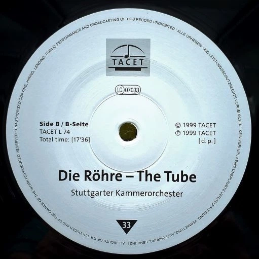V /a - Die Rohre – The Tube (Corelli, Biber, Vivaldi) 1999 (Tacet L 74, 180 Gm.) Tacet/EU Mint Вінілова платівка (art.242535) - зображення 5