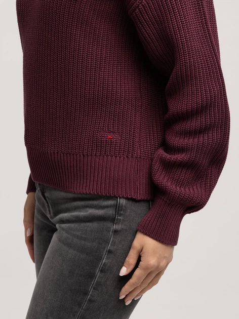 Sweter damski bawełniany Lee Cooper-Yana Organic S Bordowy (5905991746478) - obraz 4