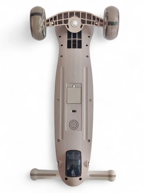 Детский трёхколёсный самокат Scooter Cosmo с музыкой, подсветкой и складной конструкцией, серый - изображение 6