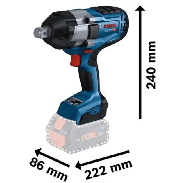 Набор Аккумуляторный ударный гайковерт Bosch GDS 18V-1050 /2 акум 5.0+ З. П - изображение 2