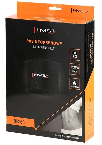 Pas na brzuch wyszczuplający HMS BR163 Czarny (5907695552591) - obraz 1