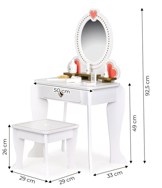 Туалетний столик дитячий дерев’яний EcoToys з дзеркалом (5903769977215) - зображення 9