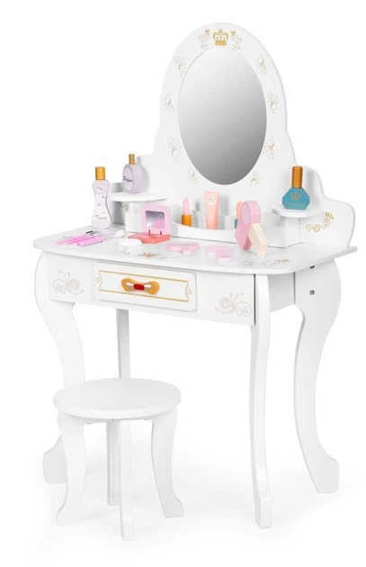 Туалетний столик дитячий дерев’яний EcoToys з дзеркалом, рожеві деталі, великий (5905817003983) - зображення 2
