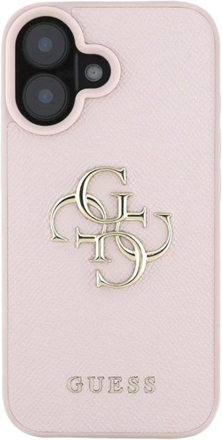 Etui Guess Grained Big 4G & Classic Logo do Apple iPhone 16 Pink (3666339424824) - obraz 3