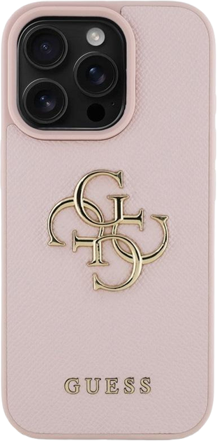 Etui Guess Grained Big 4G & Classic Logo do Apple iPhone 16 Pro Pink (3666339424848) - obraz 3