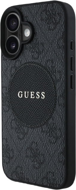 Etui plecki Guess 4G Circle Classic Logo MagSafe do Apple iPhone 16 Black (3666339426323) - obraz 2
