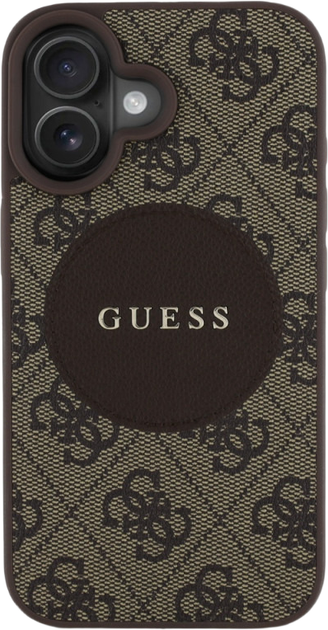 Etui plecki Guess 4G Circle Classic Logo MagSafe do Apple iPhone 16 Brown (3666339426477) - obraz 2