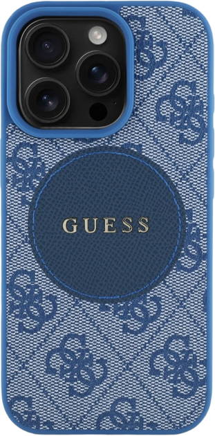 Etui plecki Guess 4G Circle Classic Logo MagSafe do Apple iPhone 16 Pro Max Blue (3666339426651) - obraz 3