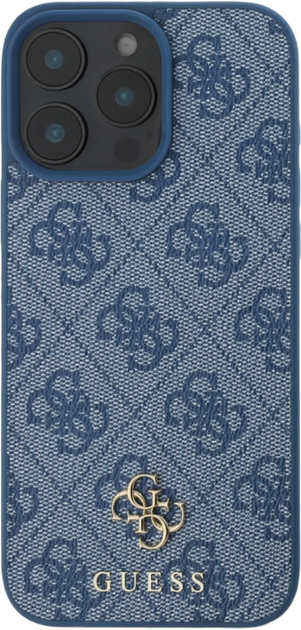 Etui plecki Guess HC PU 4G Small Classic do Apple iPhone 16 Pro Max Blue (3666339364397) - obraz 3