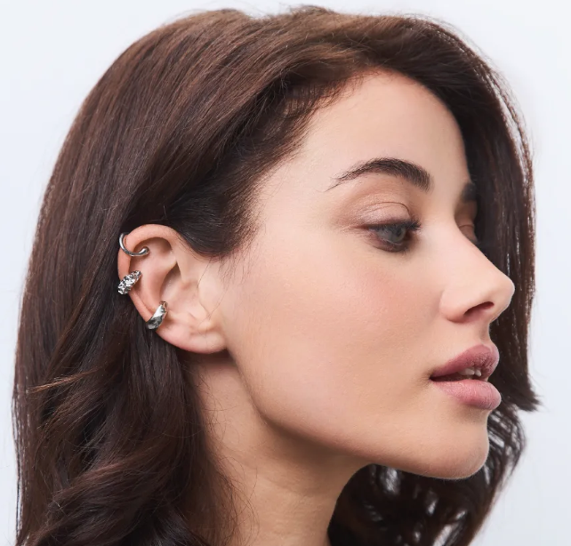 Набор кафф Fashion Jewelry 3 шт серьги без прокола серебристые (SVS) - Фото 5 Набор кафф Fashion Jewelry 3 шт серьги без прокола серебристые (SVS) - изображение 5