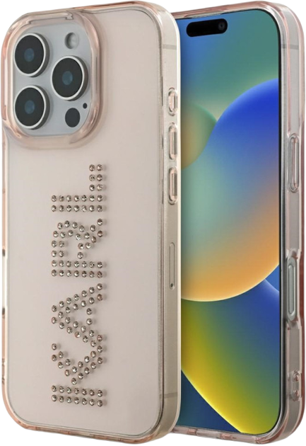Панель Karl Lagerfeld IML Rhinestones Logo для Apple iPhone 16 Max Pink (3666339356859) - зображення 1