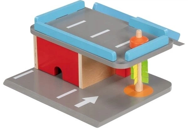 Kompaktowy parking Goki dla autek drewniany 53802 (4013594538022) - obraz 1