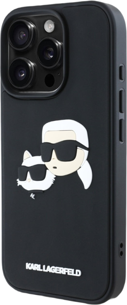 Панель Karl Lagerfeld HC 3D Rubber Double Heads для Apple iPhone 16 Pro Max Black (3666339402198) - зображення 2