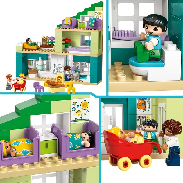 Zestaw klocków LEGO DUPLO Town Nowoczesny dom rodzinny 3 w 1 z figurkami 166 elementów (10470) - obraz 4