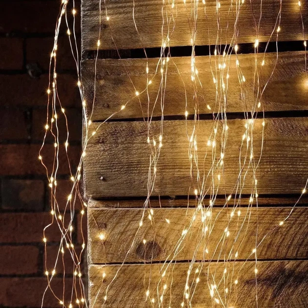 Гирлянда Конский хвост от сети, 2,5 м, 20 нитей, 500 LED, Теплый белый - изображение 8