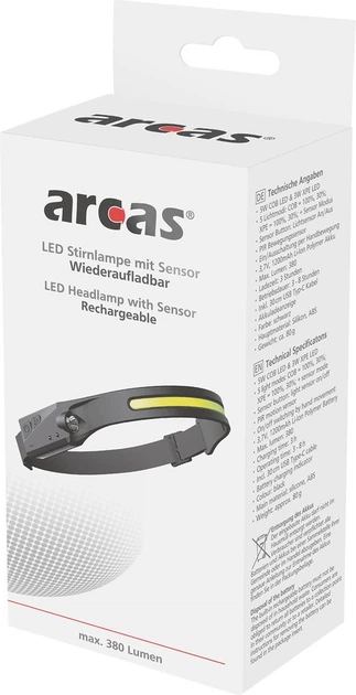 Налобний ліхтар Arcas 5+3 Вт 380 лм IPX4 (ARC luk 5641) - зображення 2