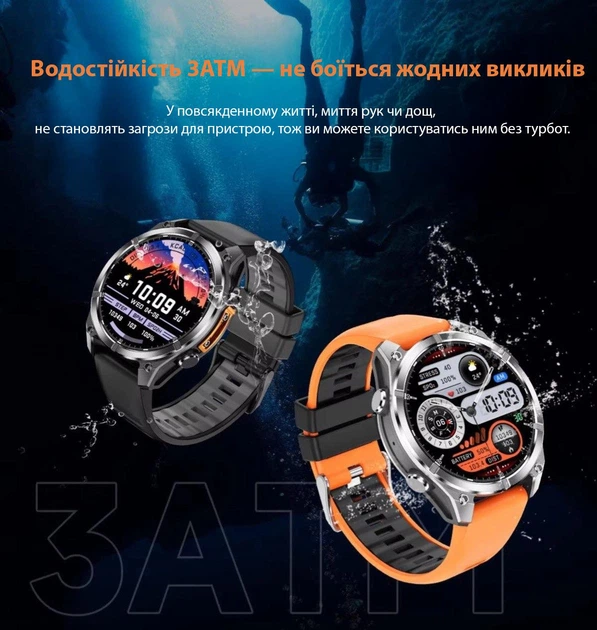 Смарт годинник VALDUS VD40 PRO з вологозахистом, чорний - зображення 3