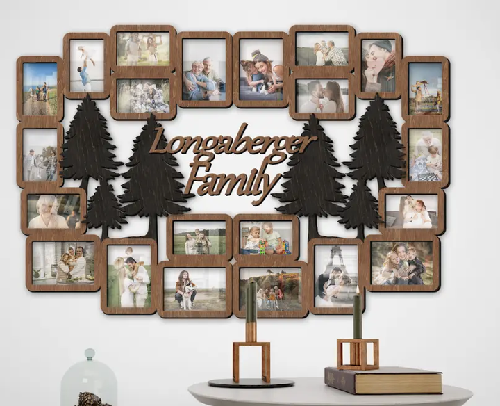 Фоторамка-коллаж The Frame Depot с лесом для семейных фото Коричневый (tree_pine_xl_collage) - изображение 2