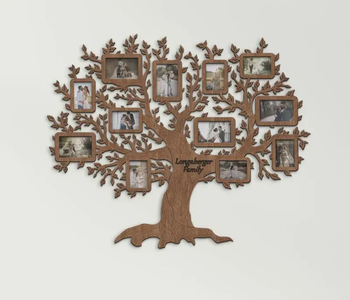 Фотоколлаж настенный The Frame Depot Семейное дерево ручной работы на 12 фото Коричневый (tree_many_leaves_l) - Фото 1 Фотоколлаж настенный The Frame Depot Семейное дерево ручной работы на 12 фото Коричневый (tree_many_leaves_l) - изображение 1