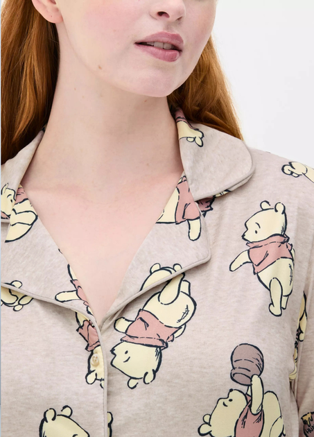 Пижама Primark Cosy Printed Boyfriend Pyjamas XXS Домашний комплект Коричневый (8557) - изображение 3